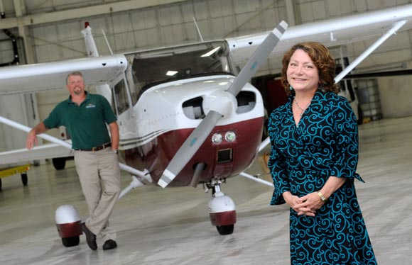 Air Fare America's Andrea Vernot and Middle River Aviation's Kevin Walsh