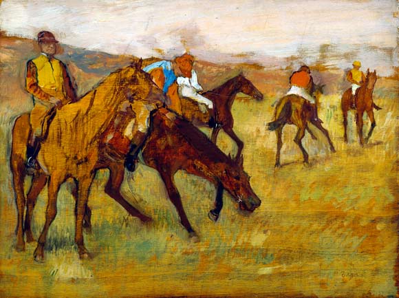 BEFORE THE RACE BY EDGAR DEGAS